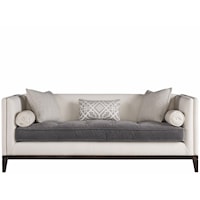 Transitional Button-Tufted Sofa with Throw Pillows