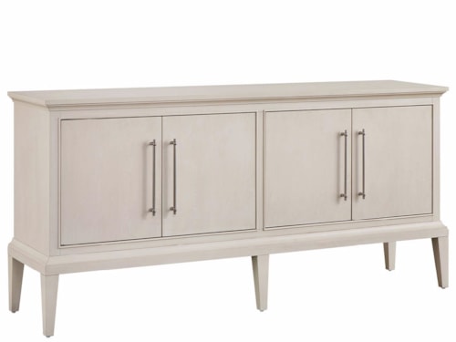 Transitional 4-Door Credenza with Adjustable Shelves