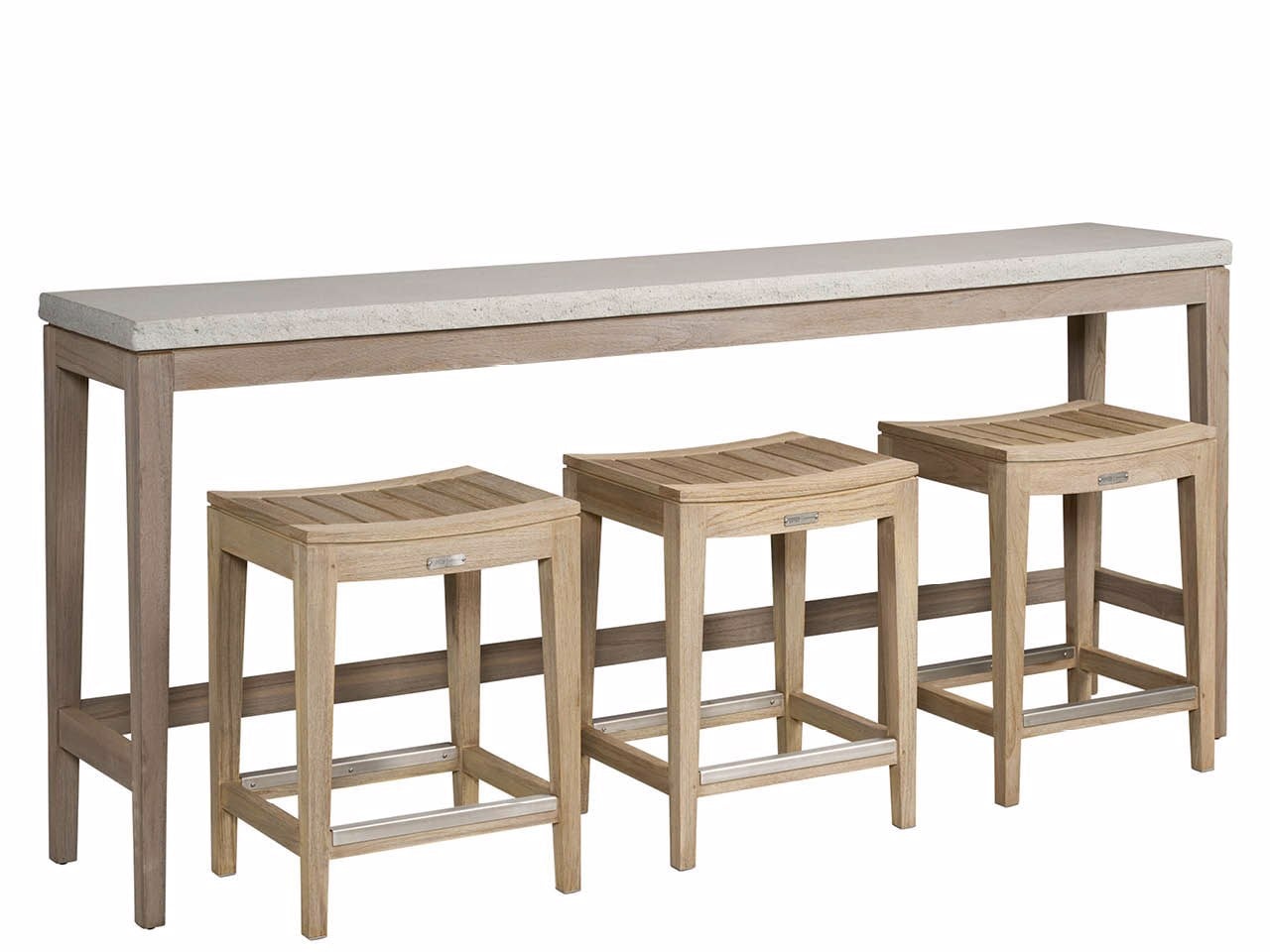 Outdoor Rectangular Console Table with Stool