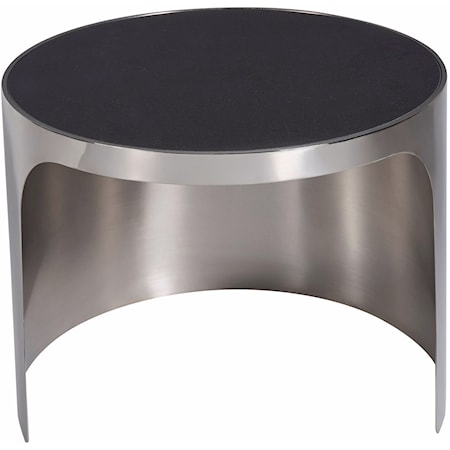 Contemporary Small Nesting Table with Nickel Base