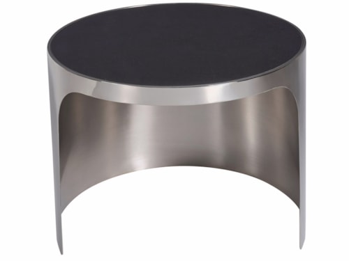 Contemporary Small Nesting Table with Nickel Base