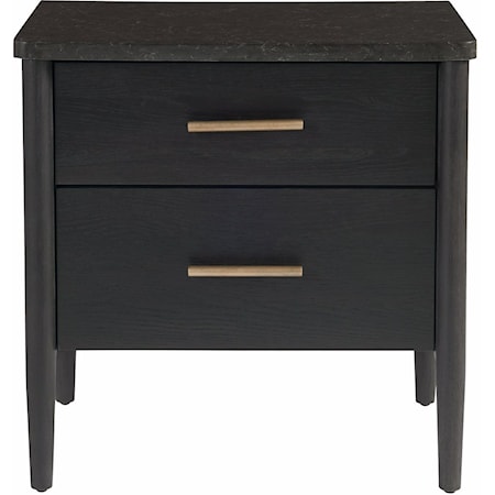 Langley Two Drawer Nightstand with Stone Top