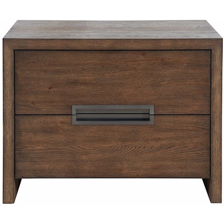 Contemporary 2-Drawer Nightstand with Outlets & USB Ports