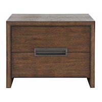 Contemporary 2-Drawer Nightstand with Outlets & USB Ports