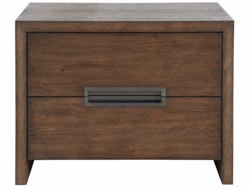 Contemporary 2-Drawer Nightstand with Outlets & USB Ports