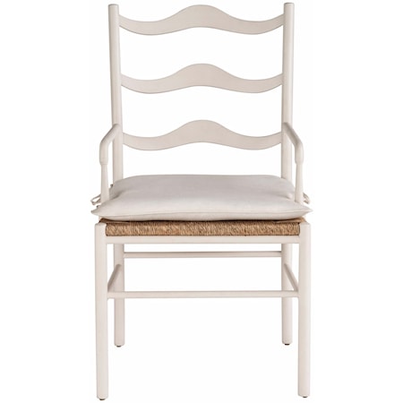 Contemporary Coastal Arm Chair with Attached Seat Cushion