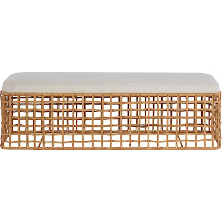 Coastal Rattan Bench