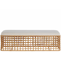 Coastal Rattan Bench