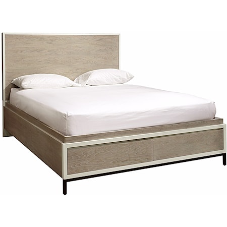 Contemporary Queen Storage Bed with 2-Drawer Footboard