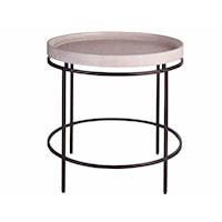 Contemporary Round End Table with Metal Frame