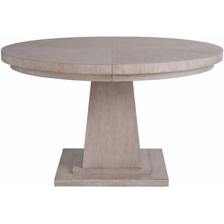 Contemporary Round Dining Table with Extension Leaf