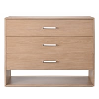 Contemporary 3-Drawer Dresser with Lower Storage Shelf