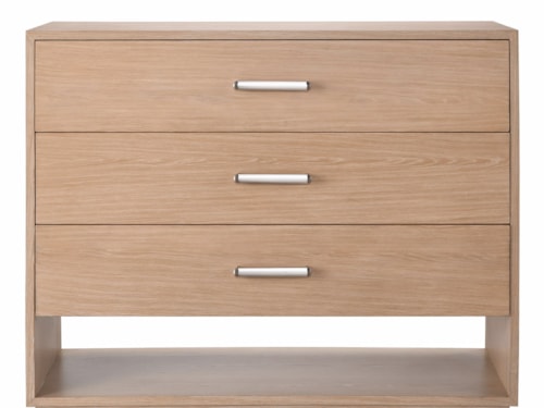 Contemporary 3-Drawer Dresser with Lower Storage Shelf