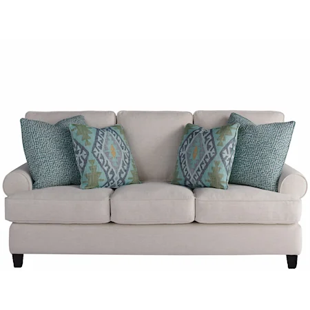 Transitional Sofa with Rolled Armrests