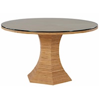 Coastal Round Dining Table with Glass Top