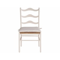 Contemporary Coastal Side Chair with Attached Seat Cushion