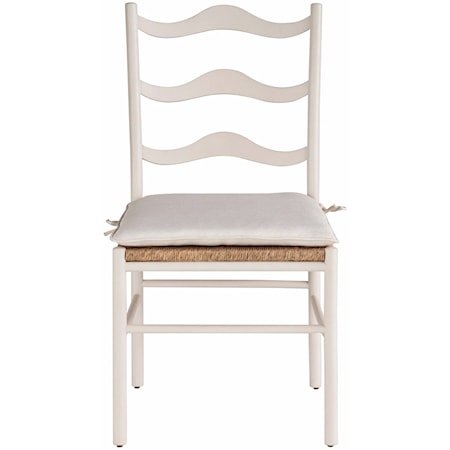 Contemporary Coastal Side Chair with Attached Seat Cushion