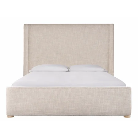 Contemporary Upholstered Queen High Panel Bed