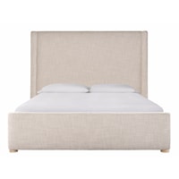 Contemporary Upholstered King High Panel Bed