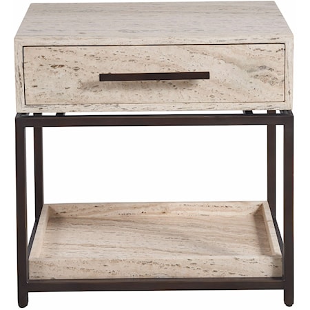 Contemporary Nightstand with USB Ports and Outlets