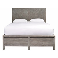 Rustic Queen Bed with 2 Footboard Drawers