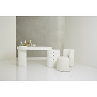 Mode Mid-Century Modern Vanity Desk and Upholstered Chair Set