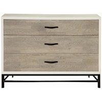 Transitional 3-Drawer Dresser with Metal Base