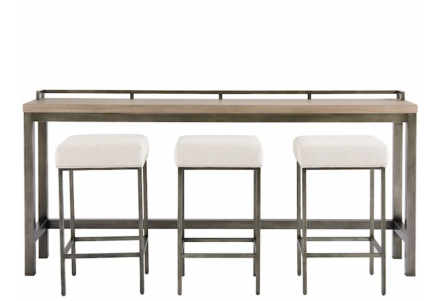 O'Connor Designs Curated Transitional Console Table with 3 Stools