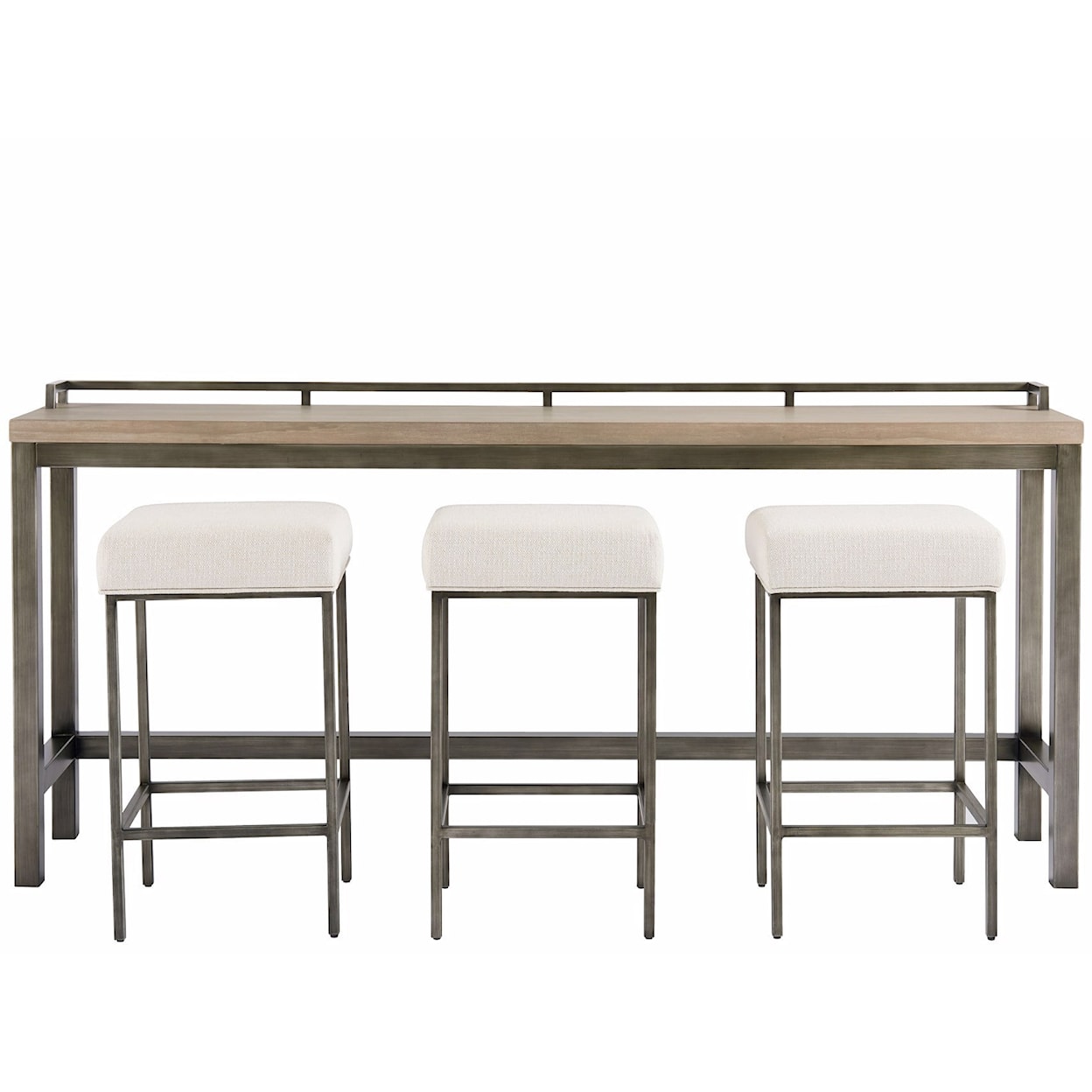 Universal Curated Console Table with 3 Stools