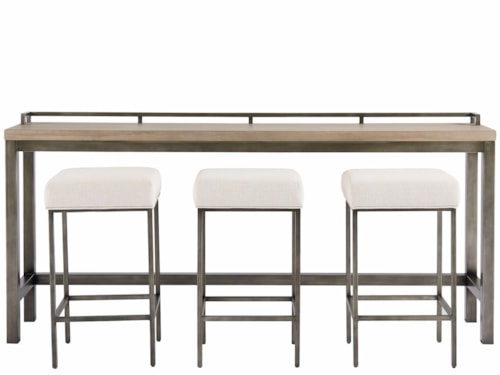 Transitional Console Table with 3 Stools