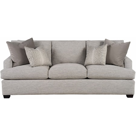 Casual Stationary Sofa with Throw Pillows