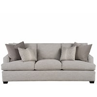 Casual Stationary Sofa with Throw Pillows