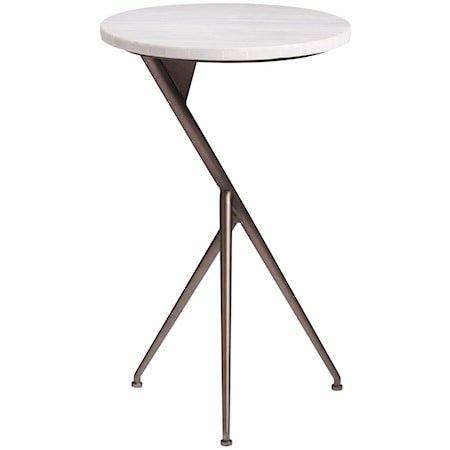 Contemporary End Table with Stone Top