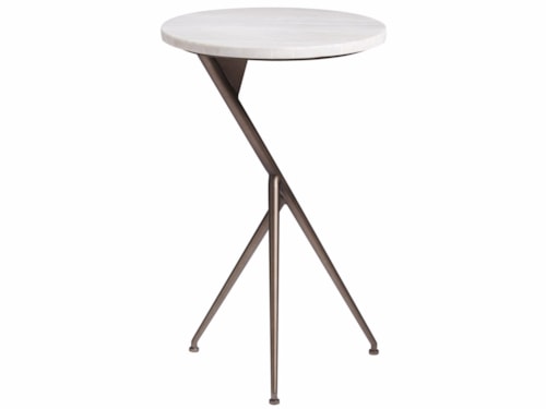 Contemporary End Table with Stone Top