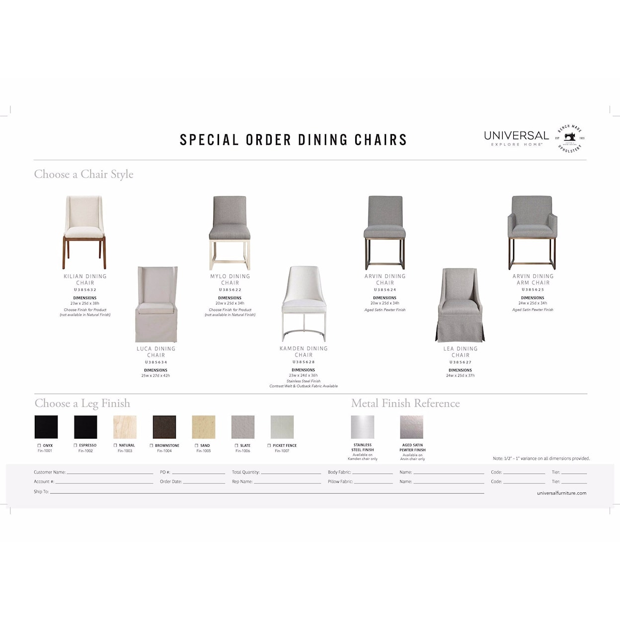 Universal Special Order Kamden Dining Chair - Special Order