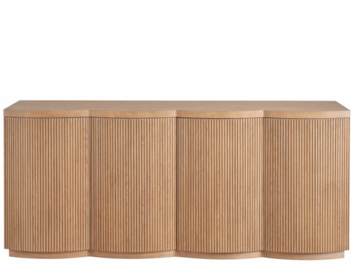 Contemporary 4-Door Storage Credenza with Power Outlets
