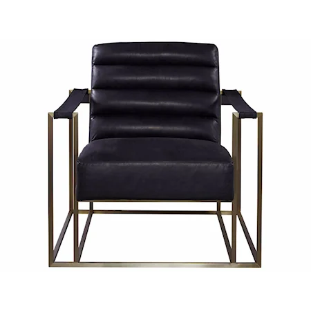 Transitional Accent Chair with Metal Frame