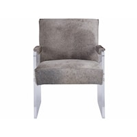 Contemporary Accent Chair with Acrylic Arms