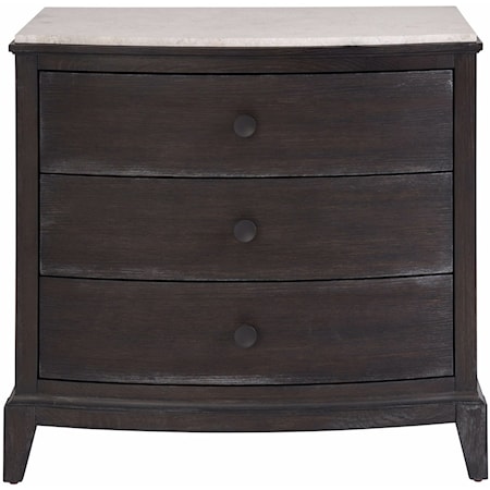 Contemporary 3-Drawer Nightstand with USB Ports