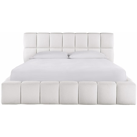 Contemporary Upholstered Queen Panel Bed with Low-Profile Footboard