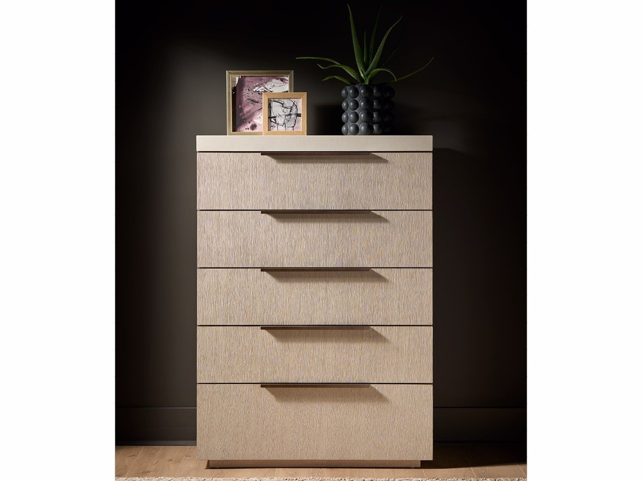 Quartz-Top Five-Drawer Chest