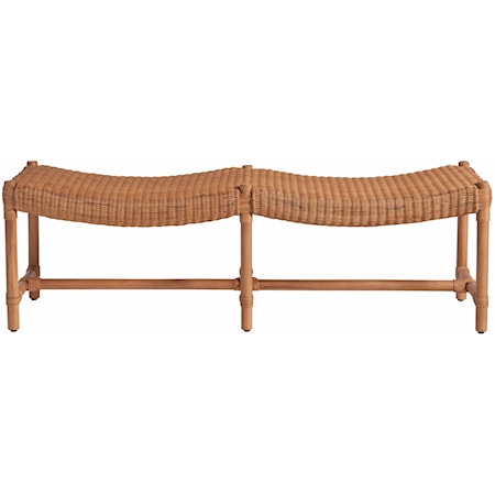 Coastal Living Rattan Bench