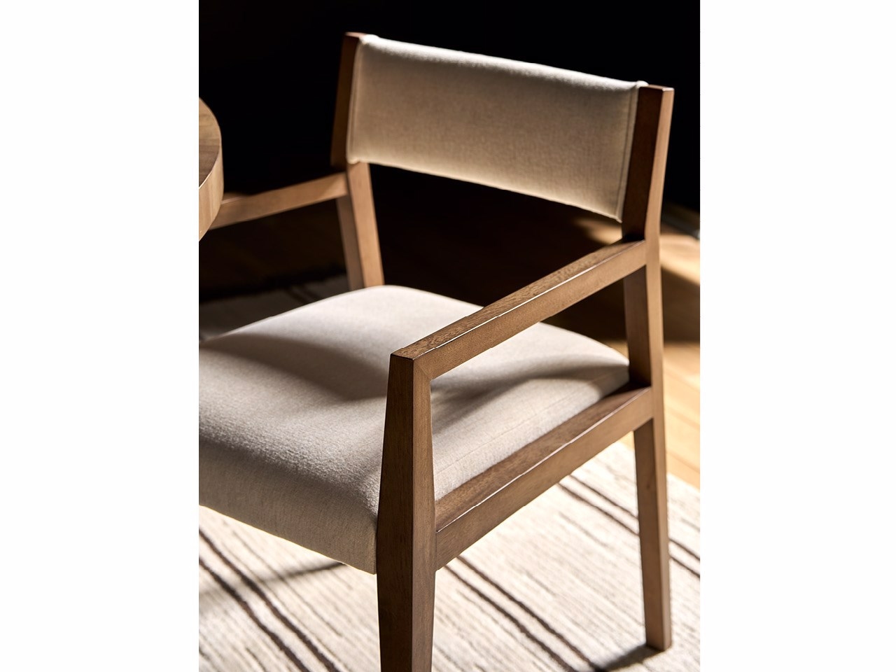 O'Connor Designs Modern- Mist & Veil Upholstered Open-Back Dining Arm Chair