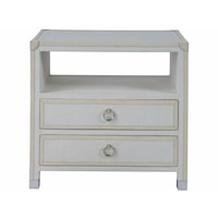 Contemporary 2-Drawer Nightstand with Outlets & USB Ports