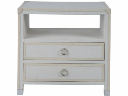 Contemporary 2-Drawer Nightstand with Outlets & USB Ports