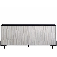 Contemporary Entertainment Console with Stone Door Fronts