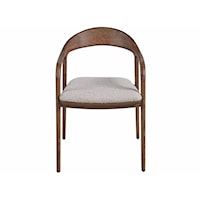 Contemporary Dining Arm Chair with Upholstered Seat