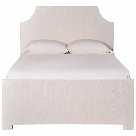 Coastal Queen Panel Bed in White Sand Finish