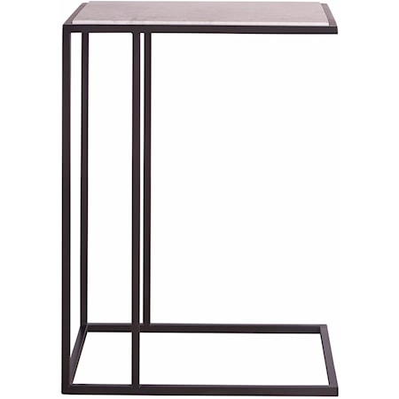 Contemporary Accent Table with Stone Top