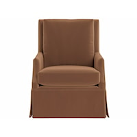 Transitional Swivel Glider Chair with Skirted Base